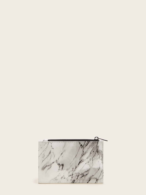 Marble Pattern Purse With Card Holder