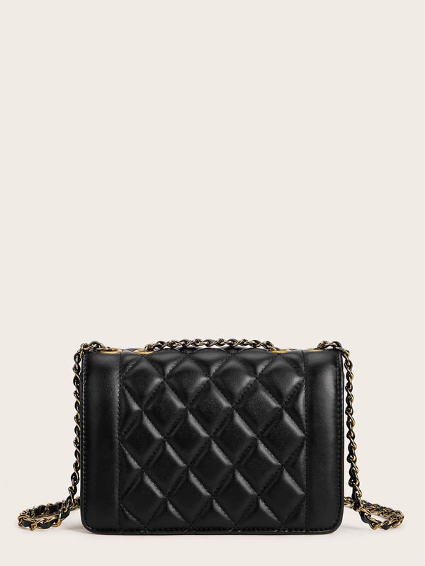 Twist Lock Quilted Chain Bag